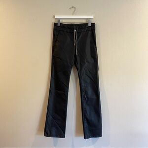 Flog Dahlia Coated Black Straight Leg Pants Size 27 Made in Israel Waxed